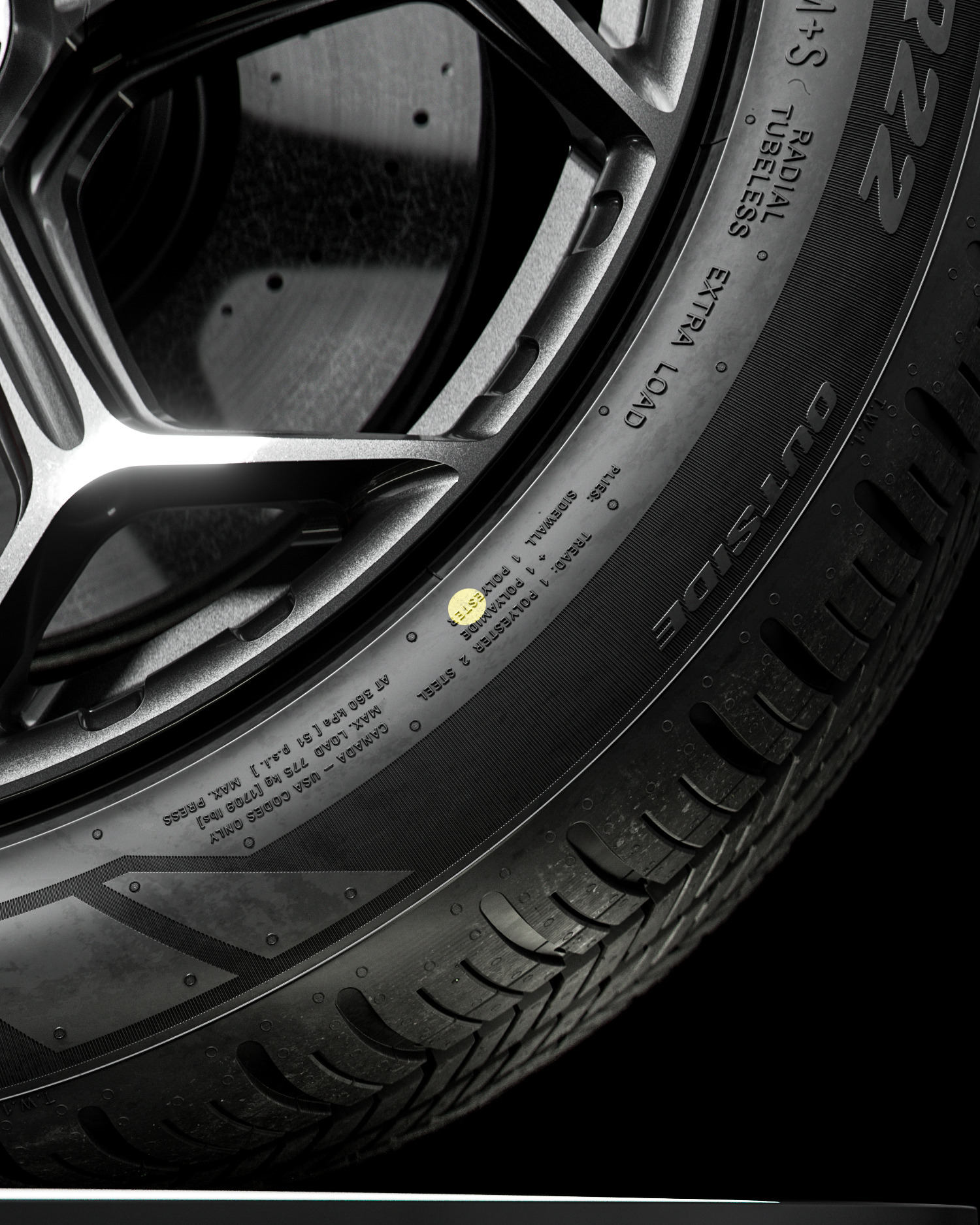 Pirelli AS Plus 3 285 45 R22 3D model_6