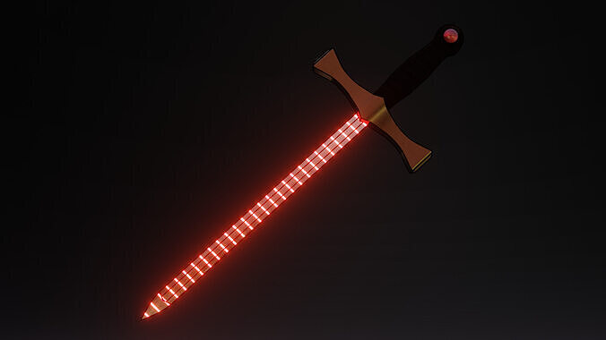 Neon Sword  Flame of Shadow Free low-poly 3D model