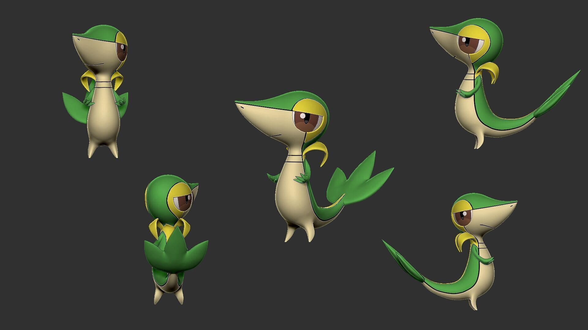 snivy 3D print model_1