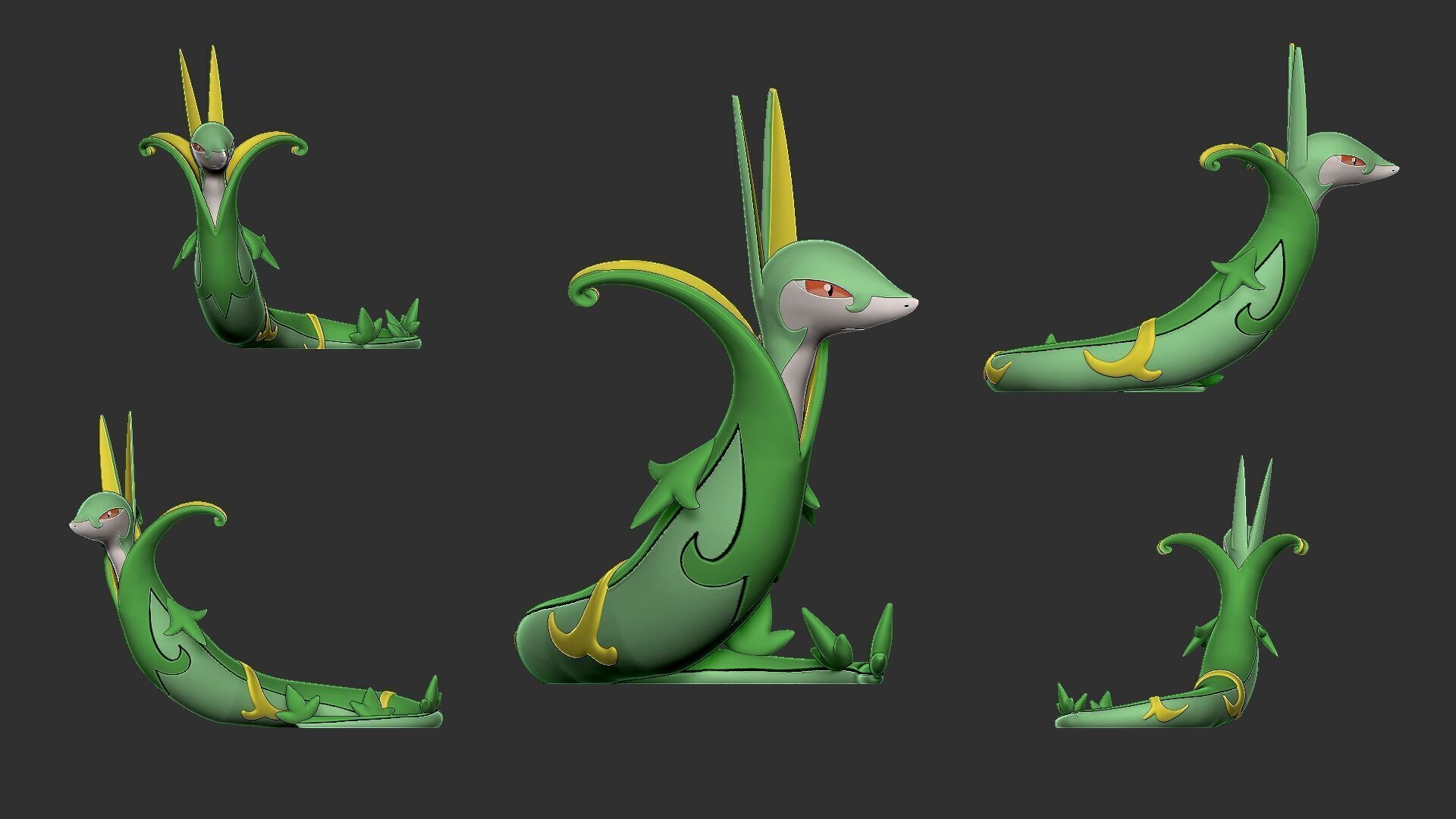 snivy servine adn serperior 3D print model_6