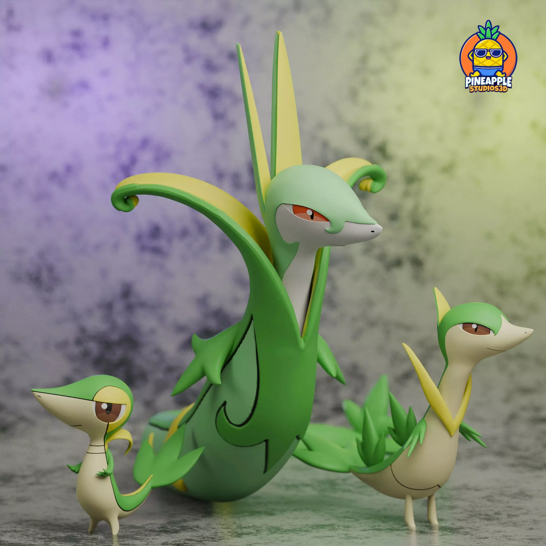snivy servine adn serperior 3D print model_0