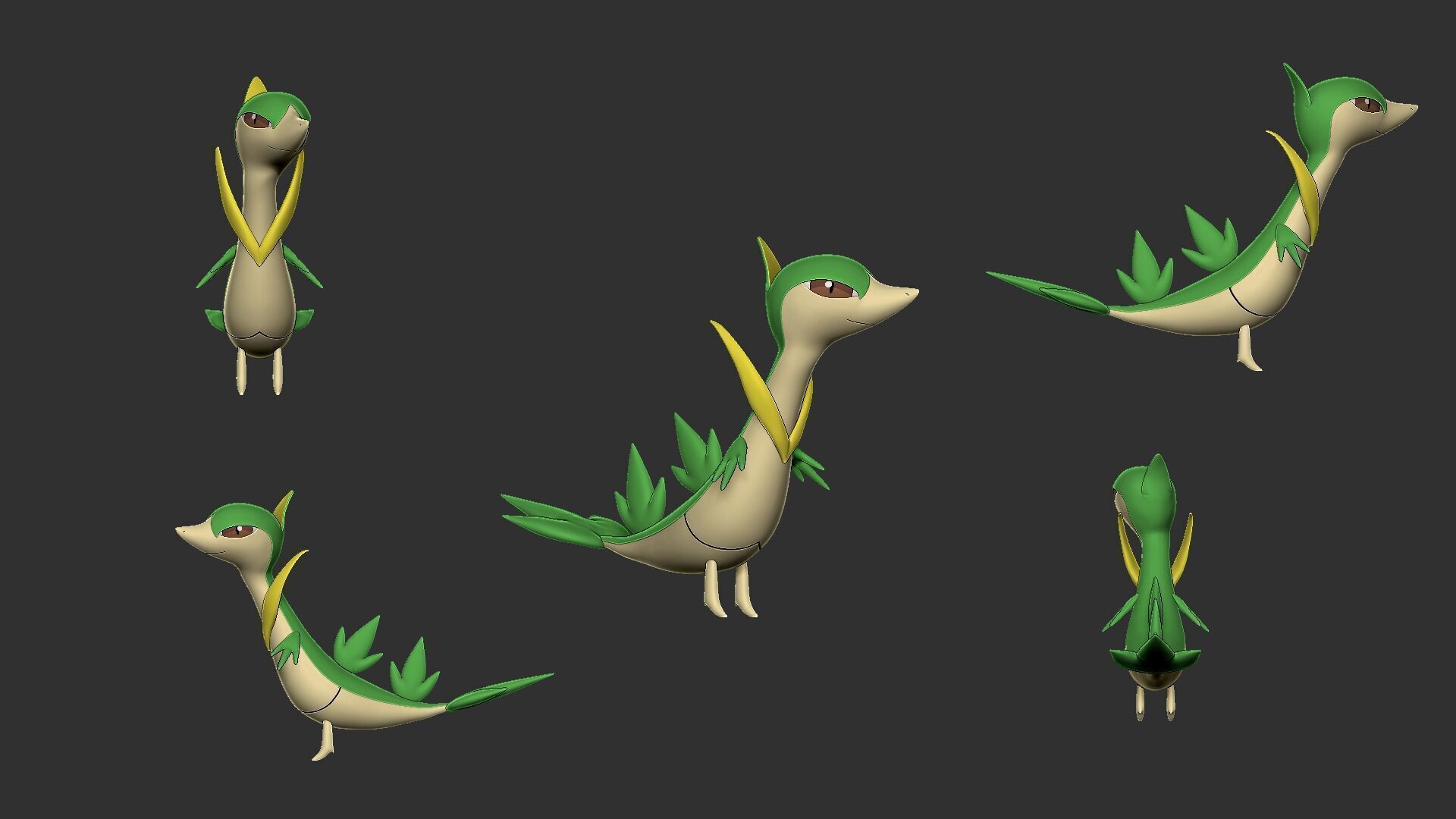 snivy servine adn serperior 3D print model_5