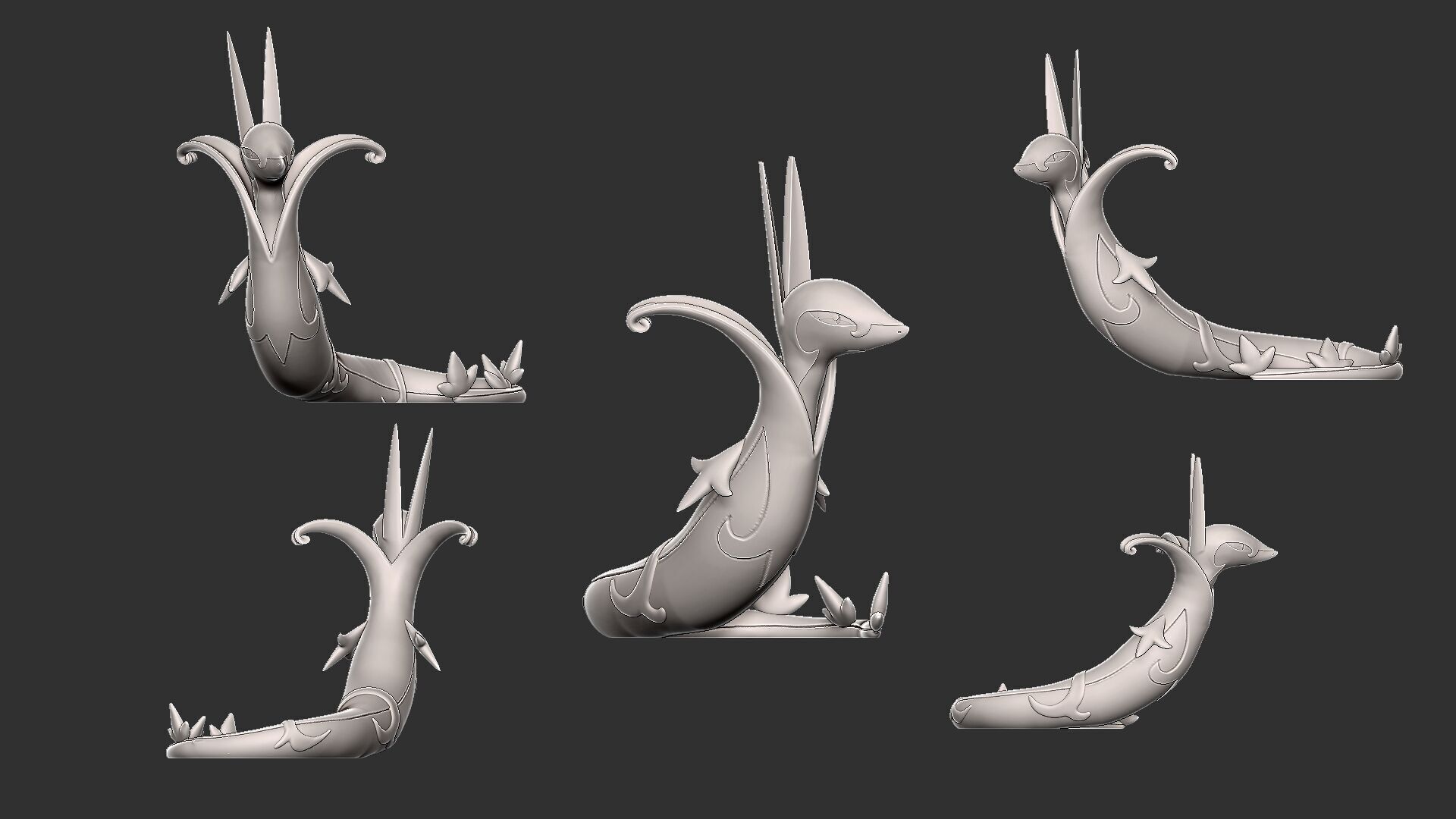 snivy servine adn serperior 3D print model_8