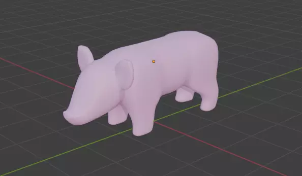 Cerdo caricaturasco en 3D Low-poly 3D model_0