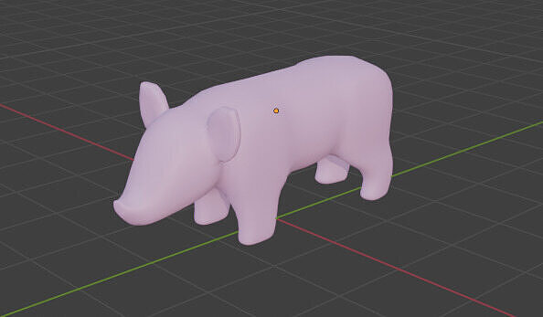 Cerdo caricaturasco en 3D Low-poly 3D model