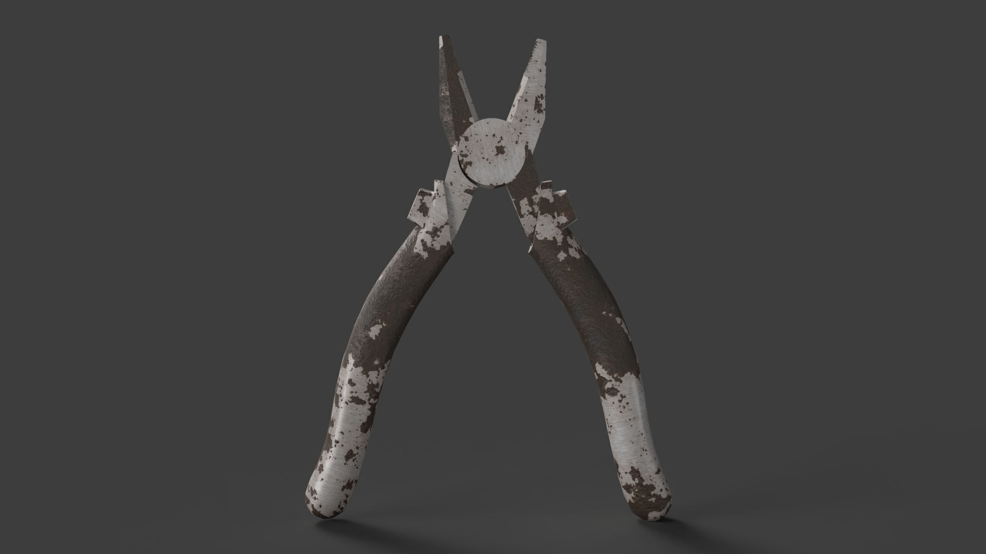 Old Rusty Pliers Tool Low-poly 3D model_6