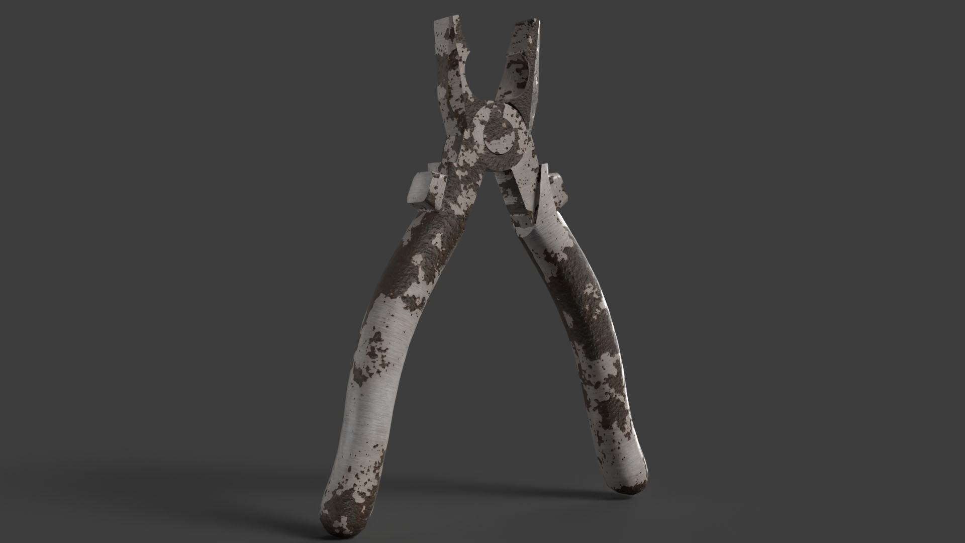 Old Rusty Pliers Tool Low-poly 3D model_1