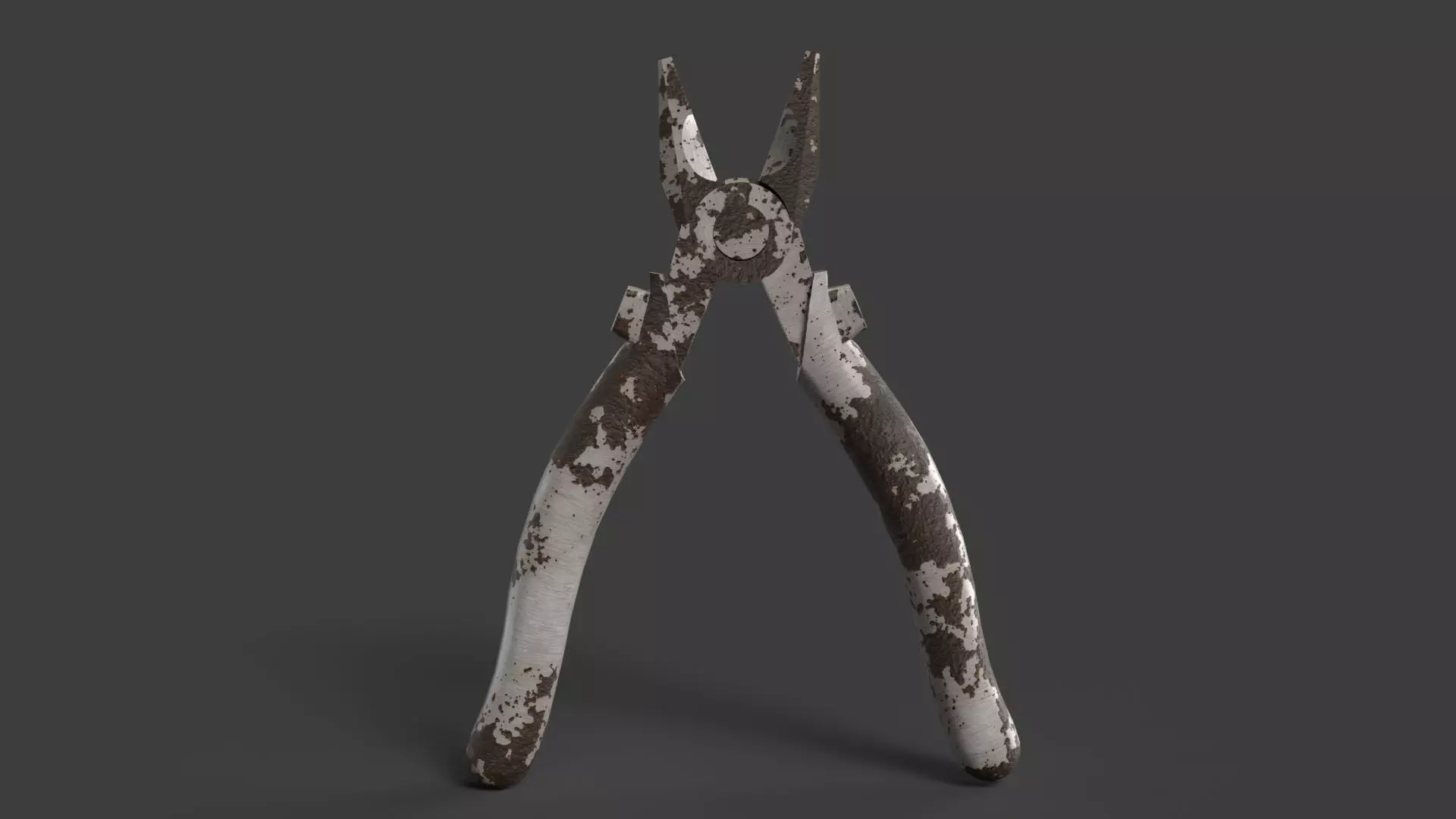 Old Rusty Pliers Tool Low-poly 3D model_0