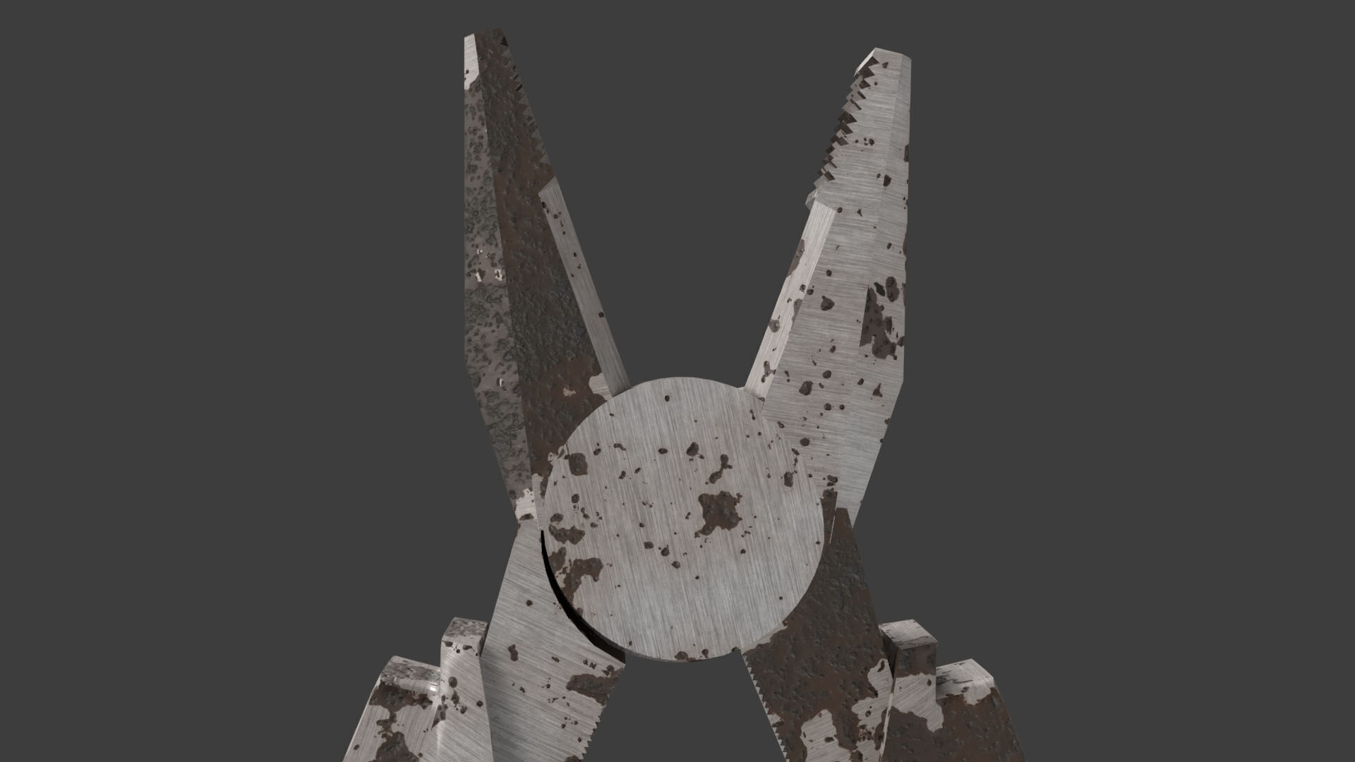 Old Rusty Pliers Tool Low-poly 3D model_7
