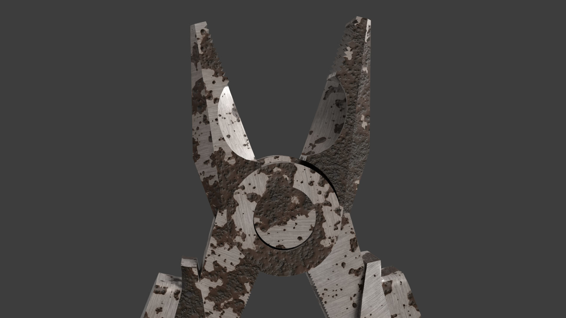 Old Rusty Pliers Tool Low-poly 3D model_2