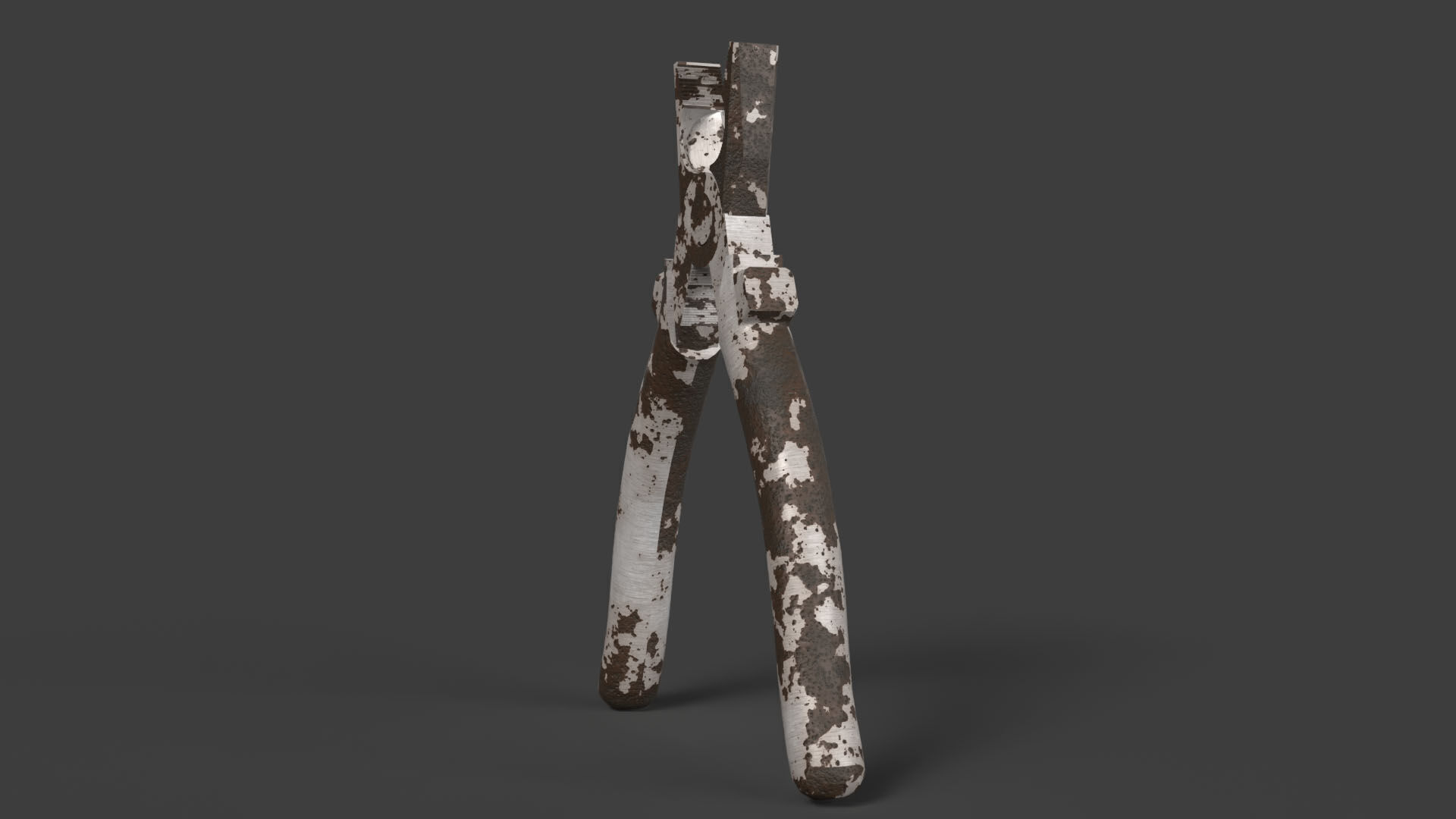 Old Rusty Pliers Tool Low-poly 3D model_4