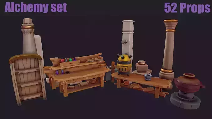 Alchim-pac Low-poly 3D model