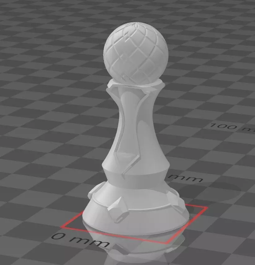 Crystal Pawn piece 3D print model_0