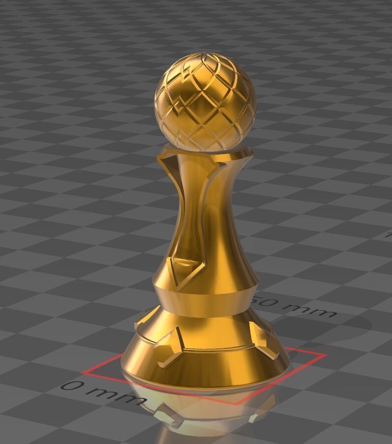 Crystal Pawn piece 3D print model_1
