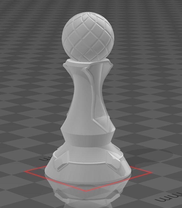 Crystal Pawn piece 3D print model_2