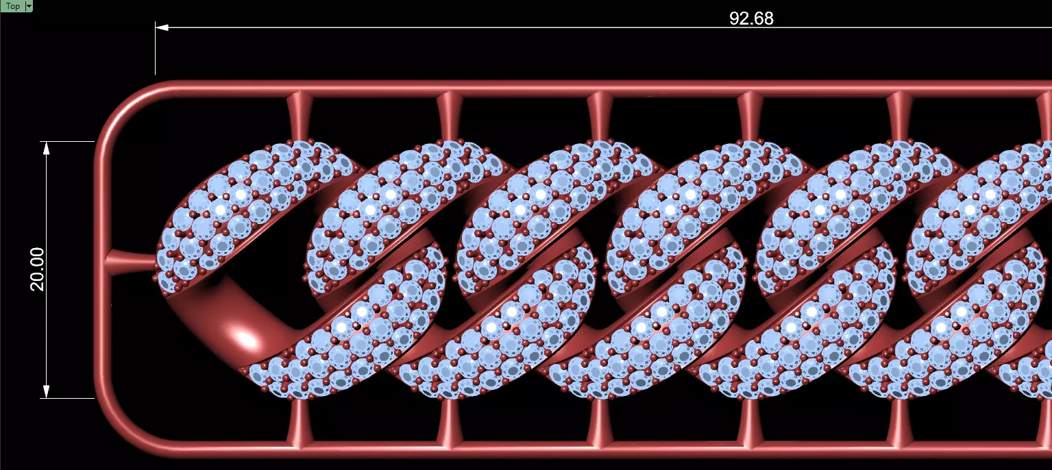 20mm Wide CUBAN Link Chain - SOLID FOR BRACELETS OR NECKLACE 3D print model_0