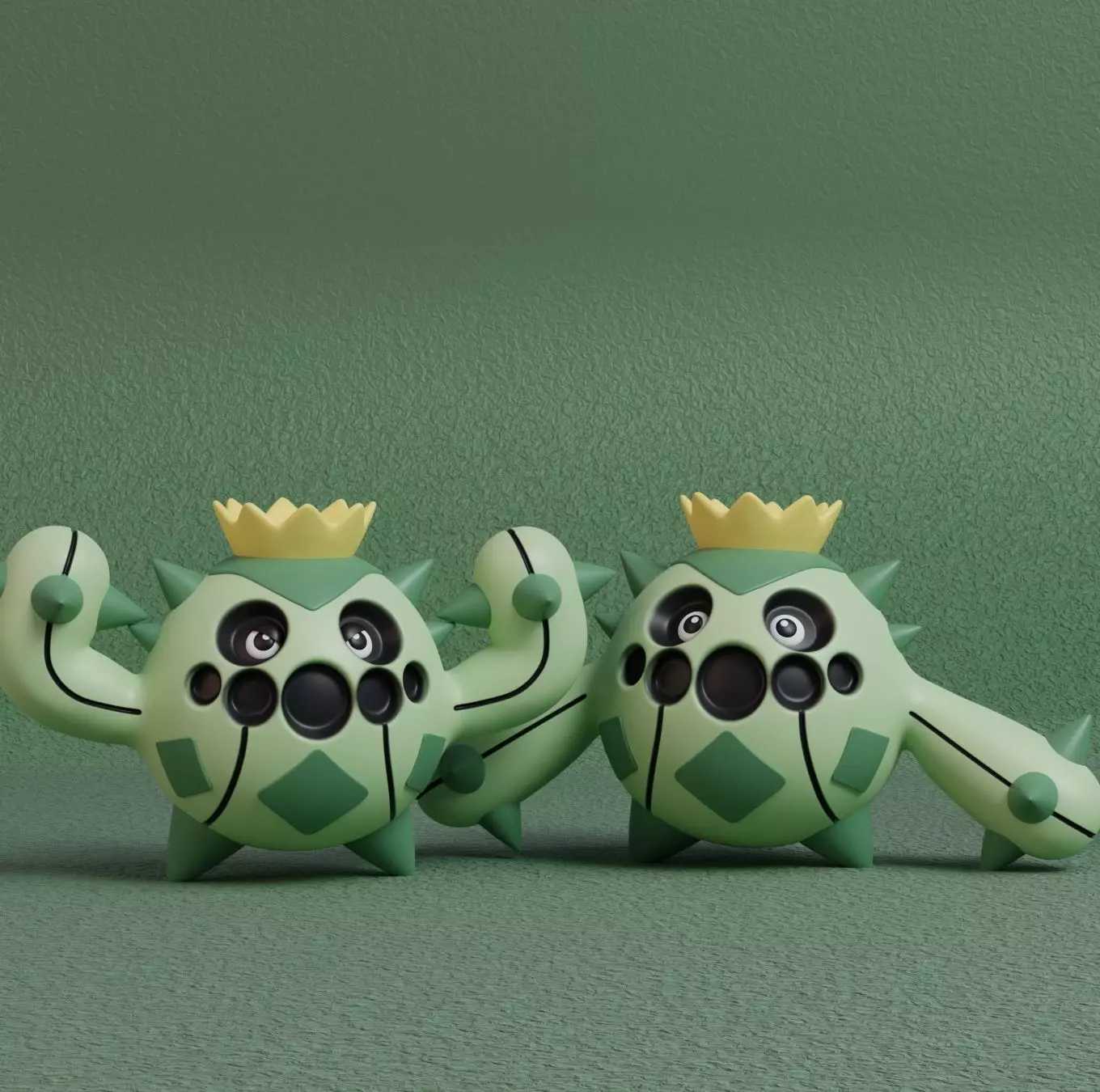 Pokemon - Cacnea with 2 poses 3D model 3D printable | CGTrader