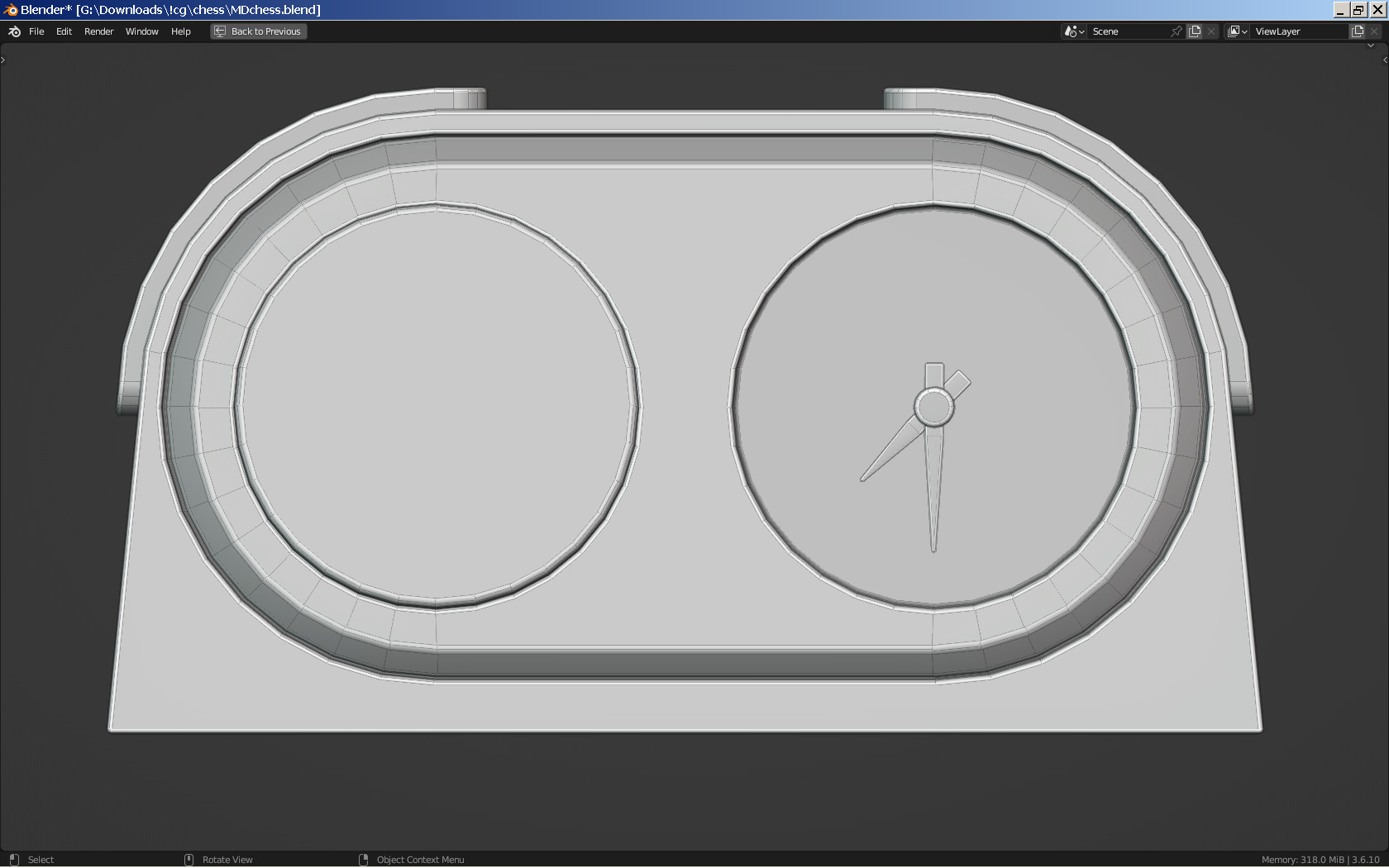 Modern Chess Set and Clock Low-poly 3D model_5