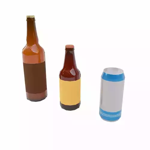 Beer bottle and can 