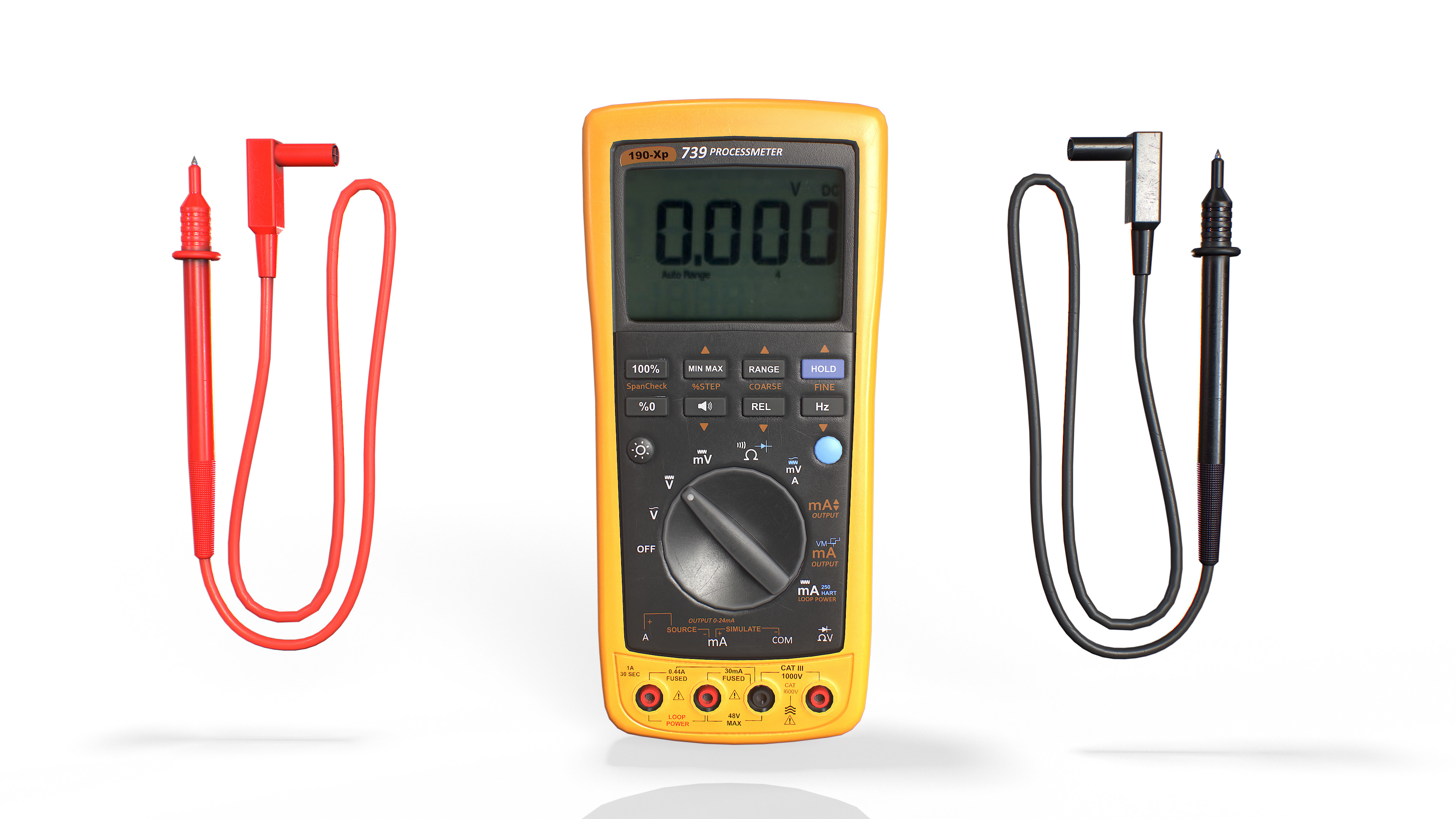 Digital Multimeter Low-poly 3D model_5