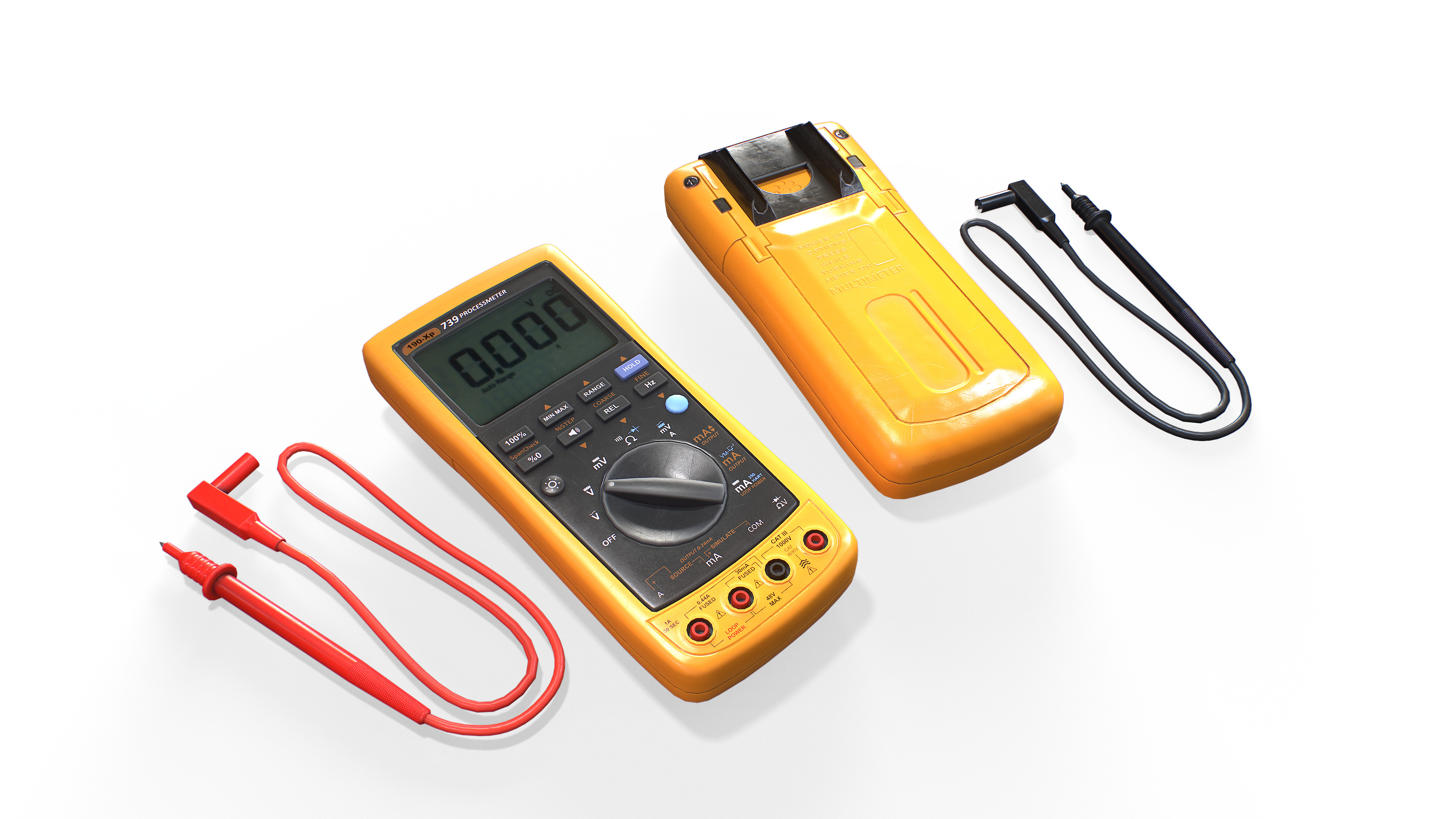 Digital Multimeter Low-poly 3D model_3