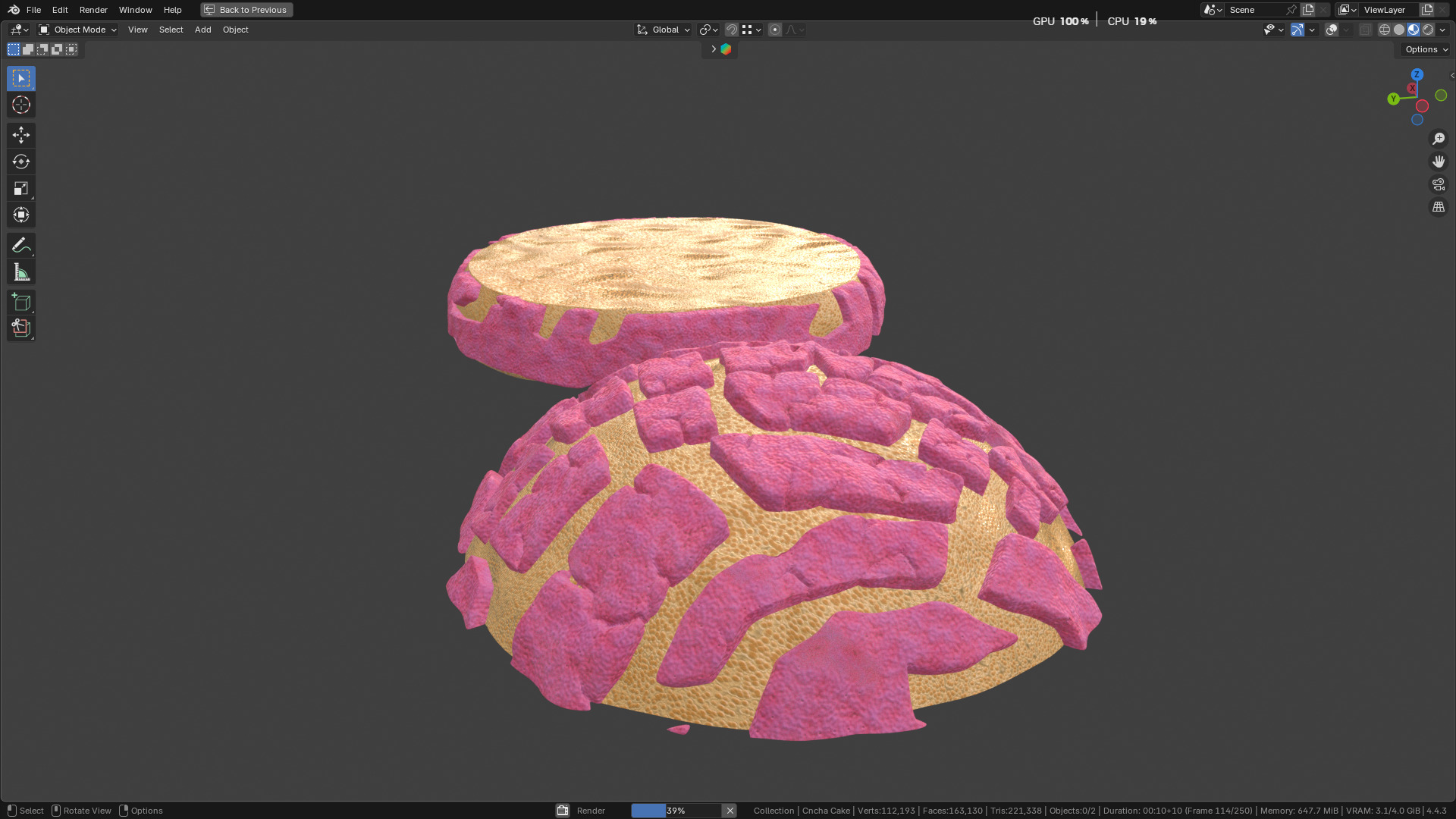 Concha Cake 3D model_21