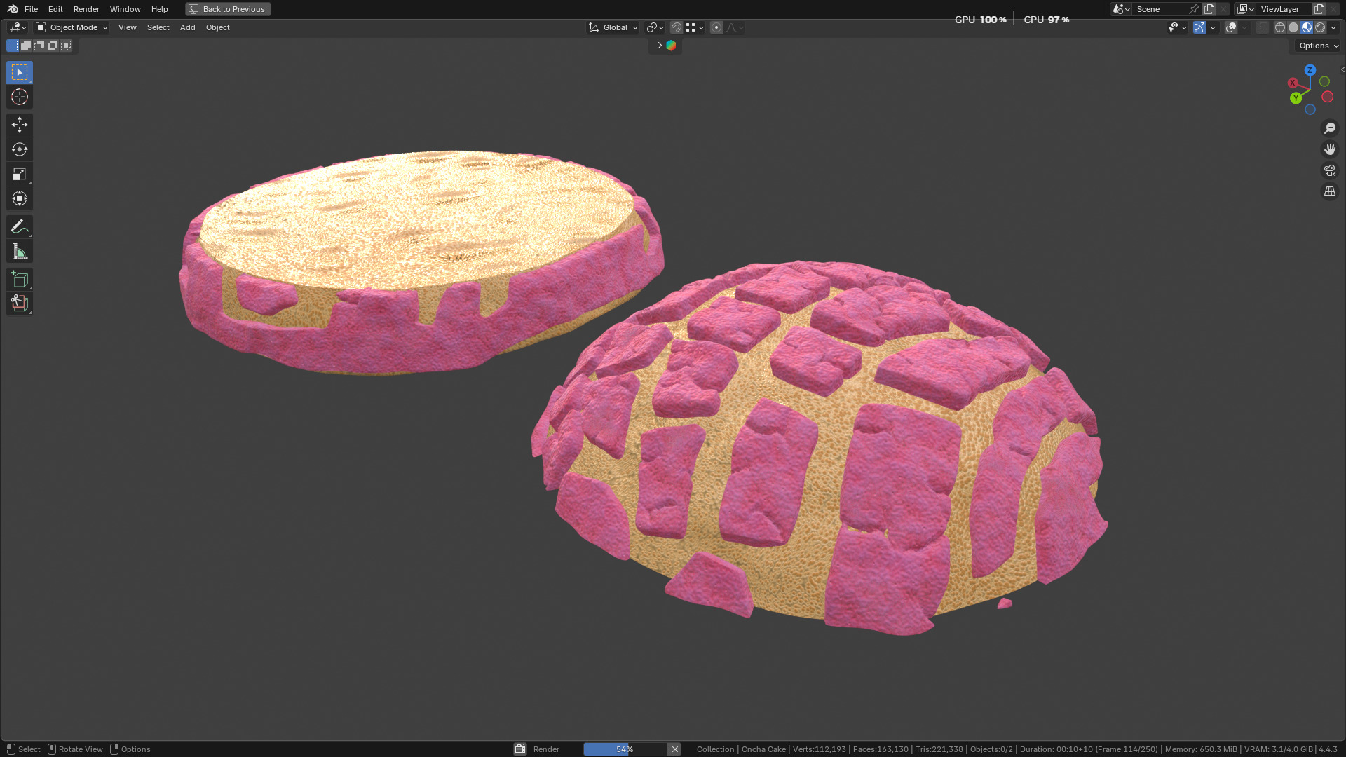 Concha Cake 3D model_32