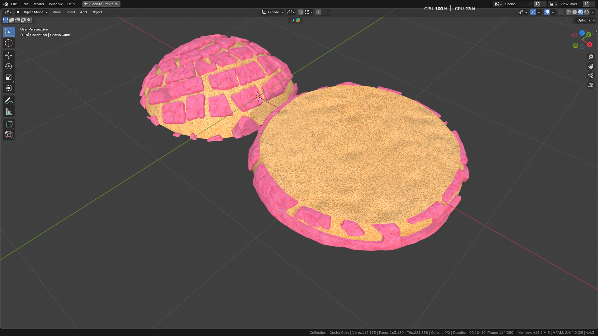 Concha Cake 3D model_48