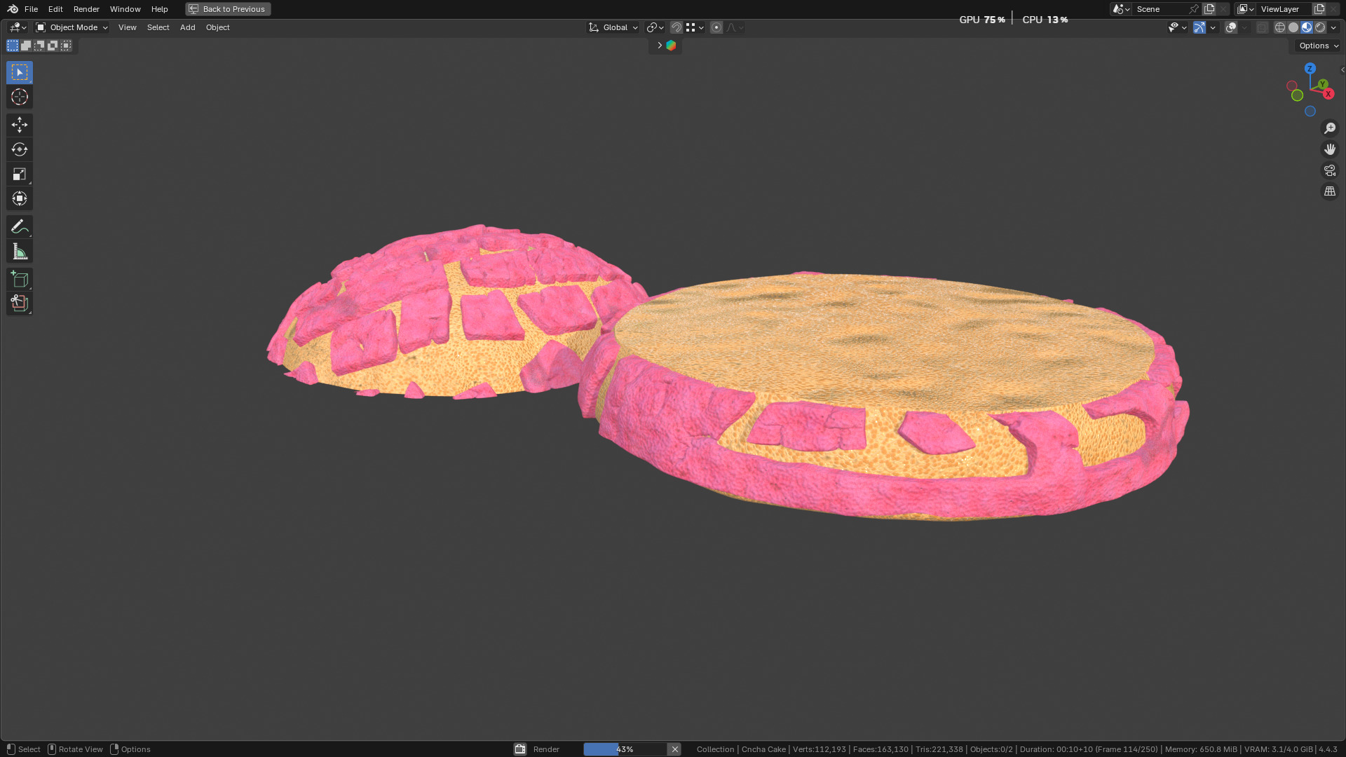 Concha Cake 3D model_25