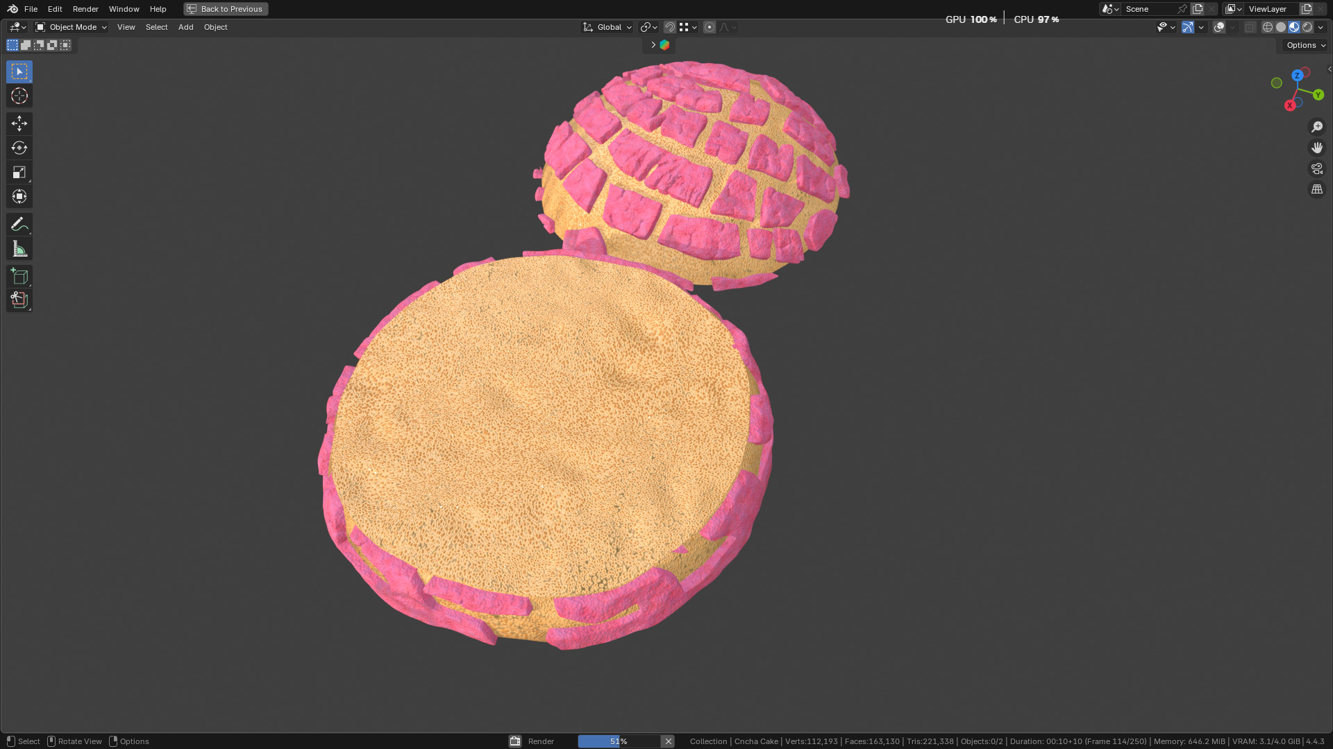 Concha Cake 3D model_31