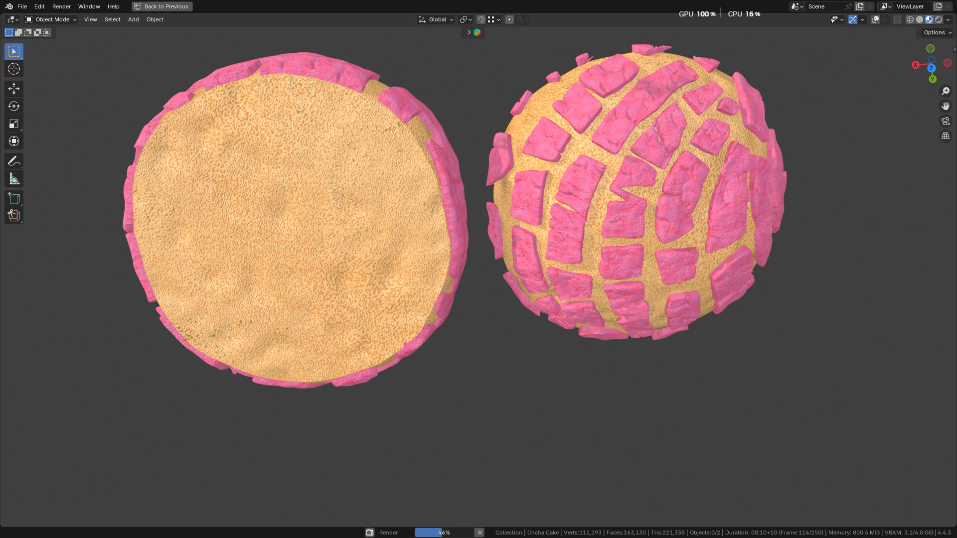 Concha Cake 3D model_29