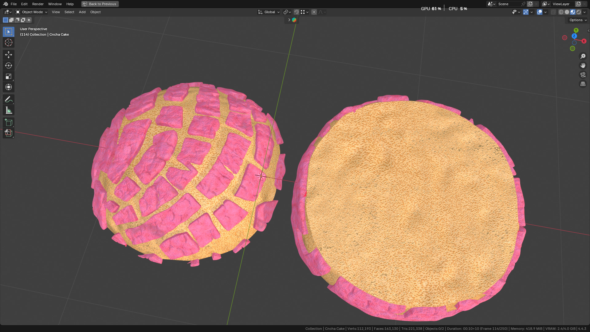 Concha Cake 3D model_54