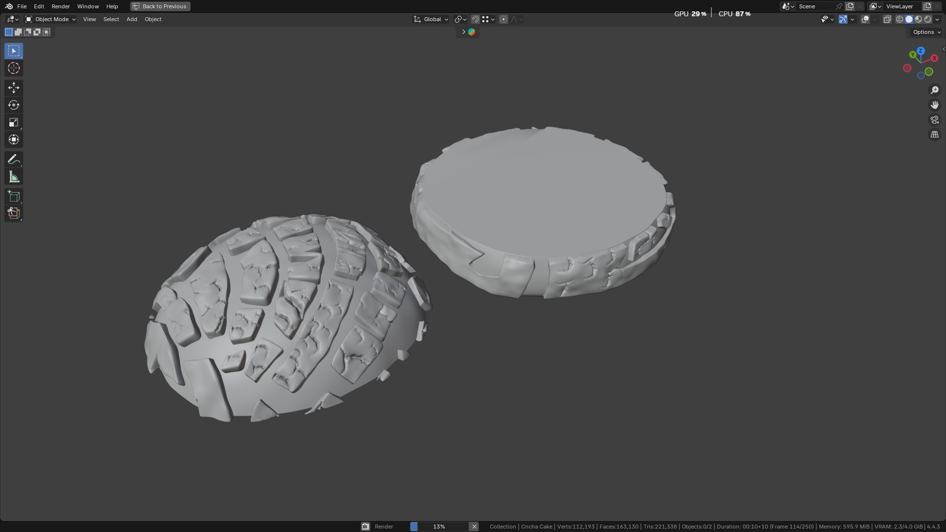 Concha Cake 3D model_4