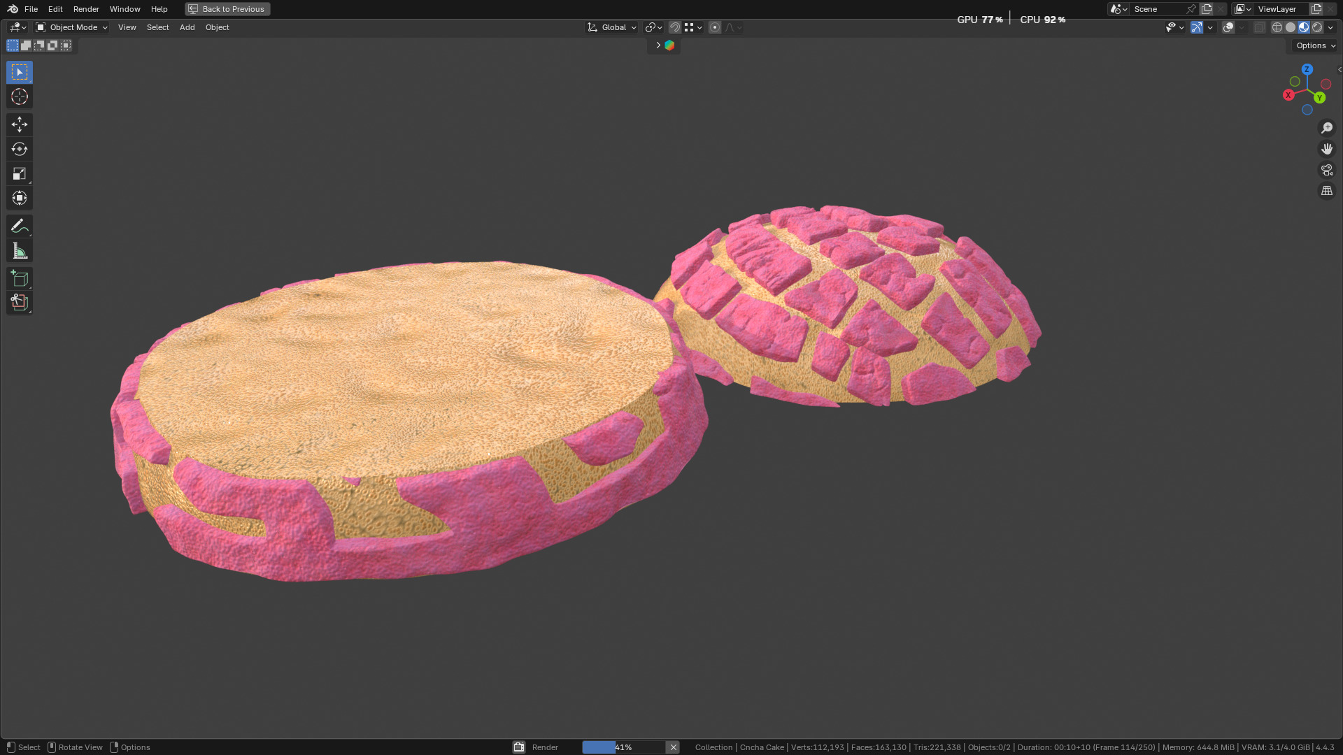Concha Cake 3D model_23