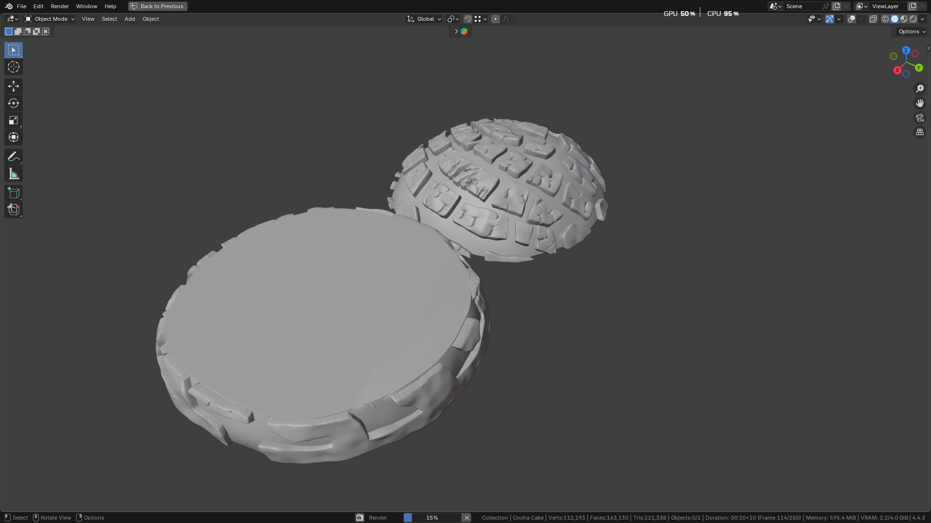 Concha Cake 3D model_5