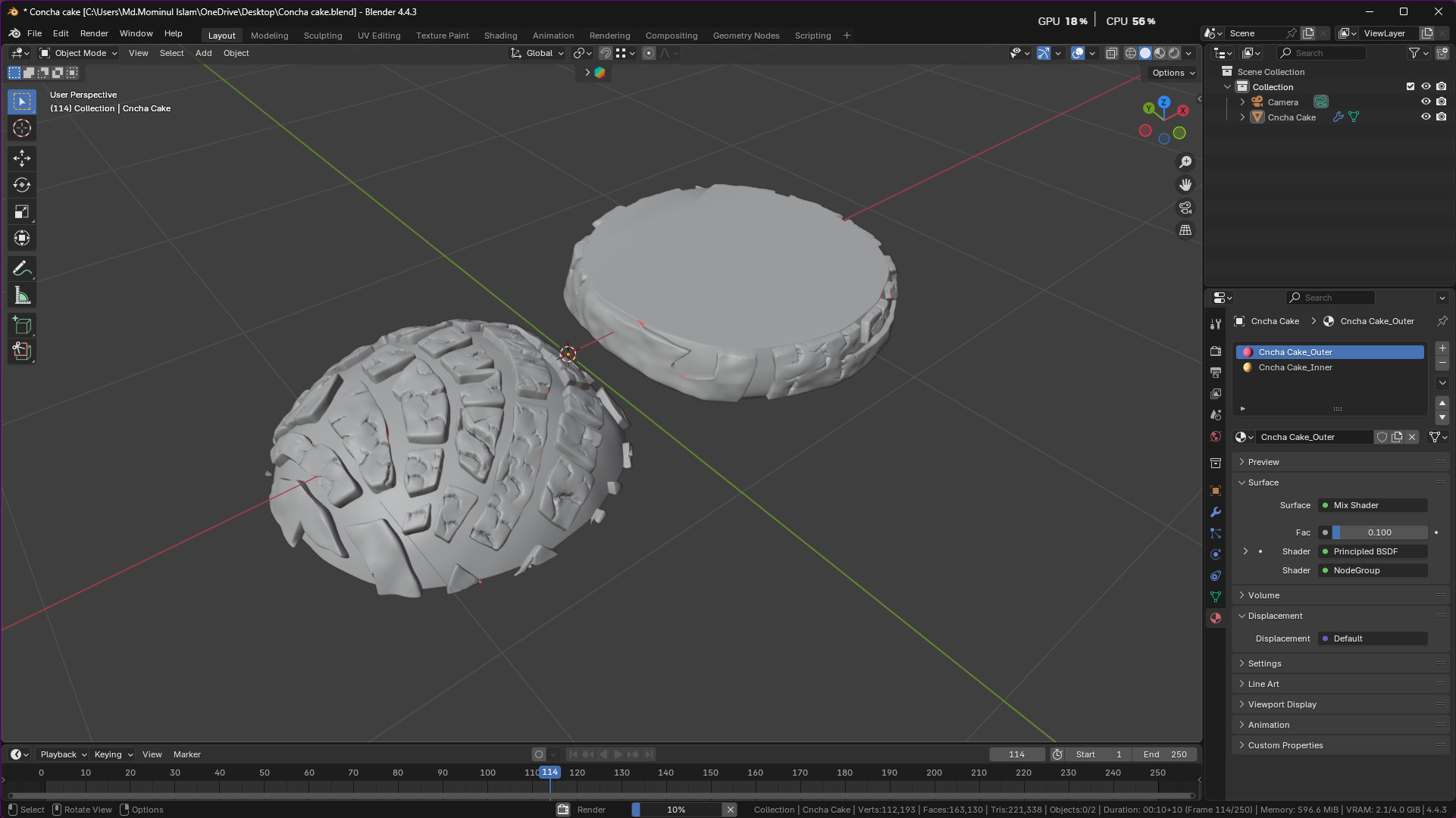 Concha Cake 3D model_3