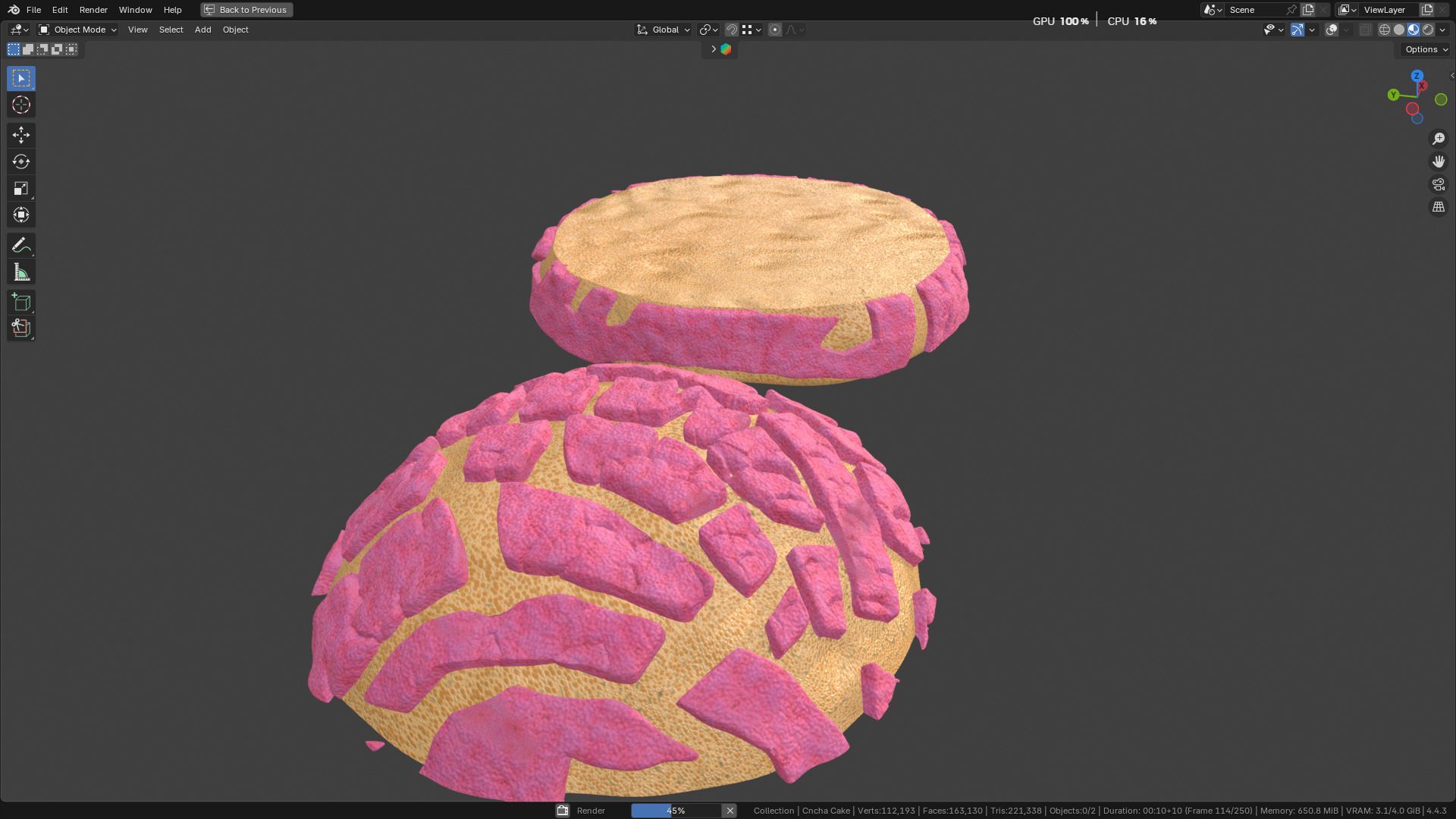 Concha Cake 3D model_28