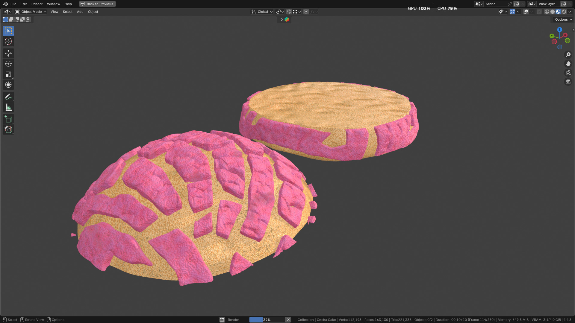 Concha Cake 3D model_20