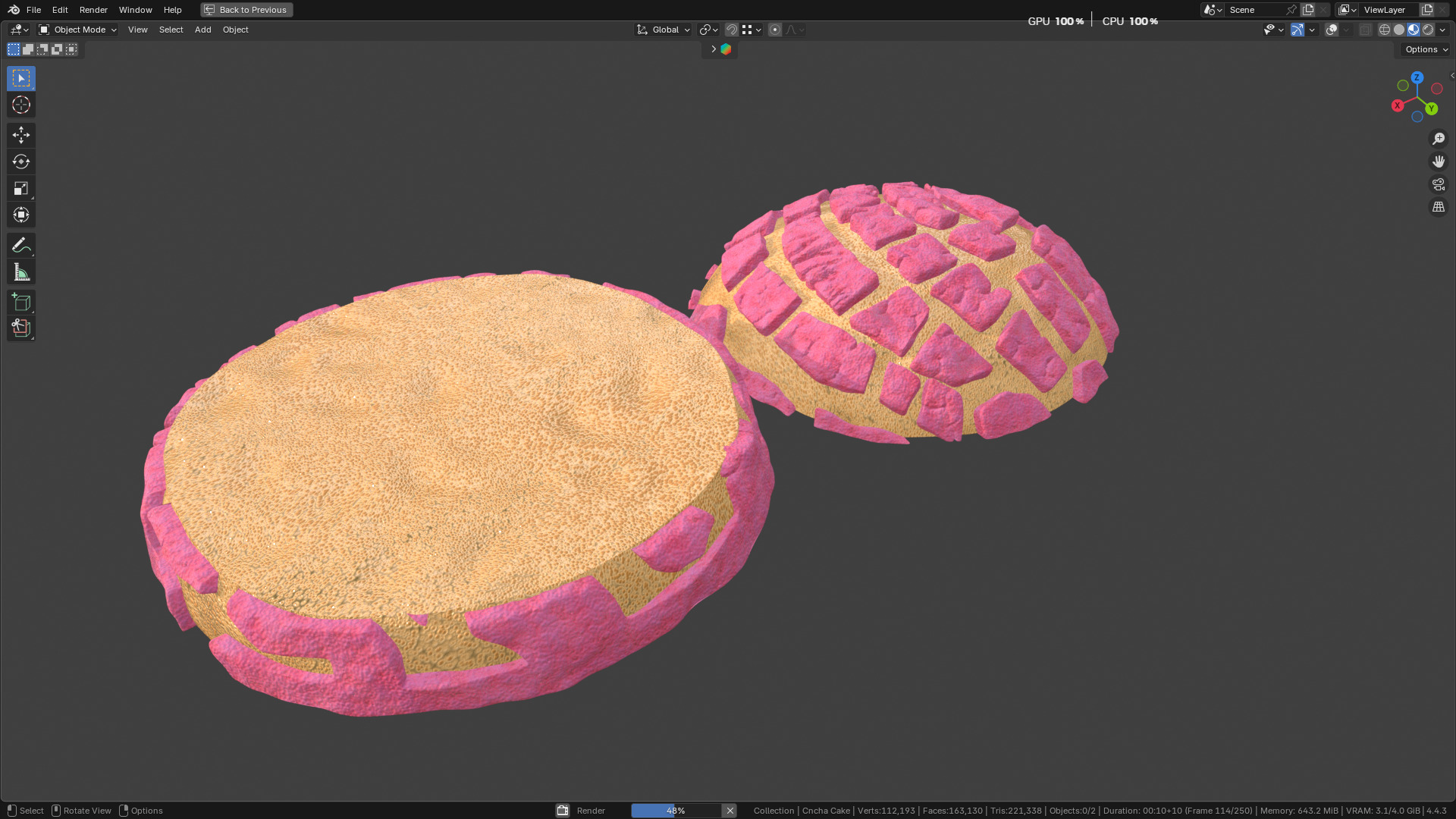Concha Cake 3D model_30