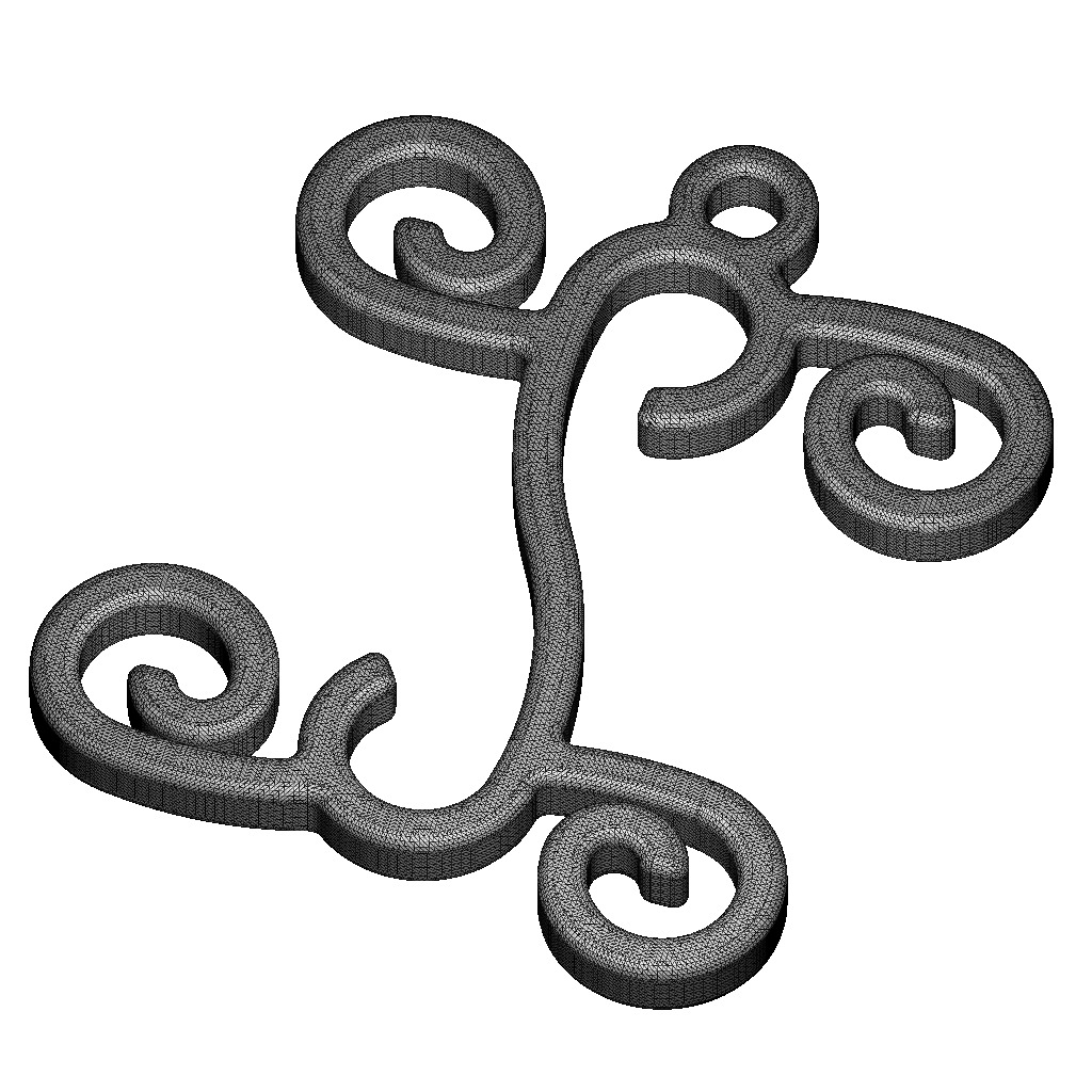 Stylish Pendant Letter I 3D print model_4