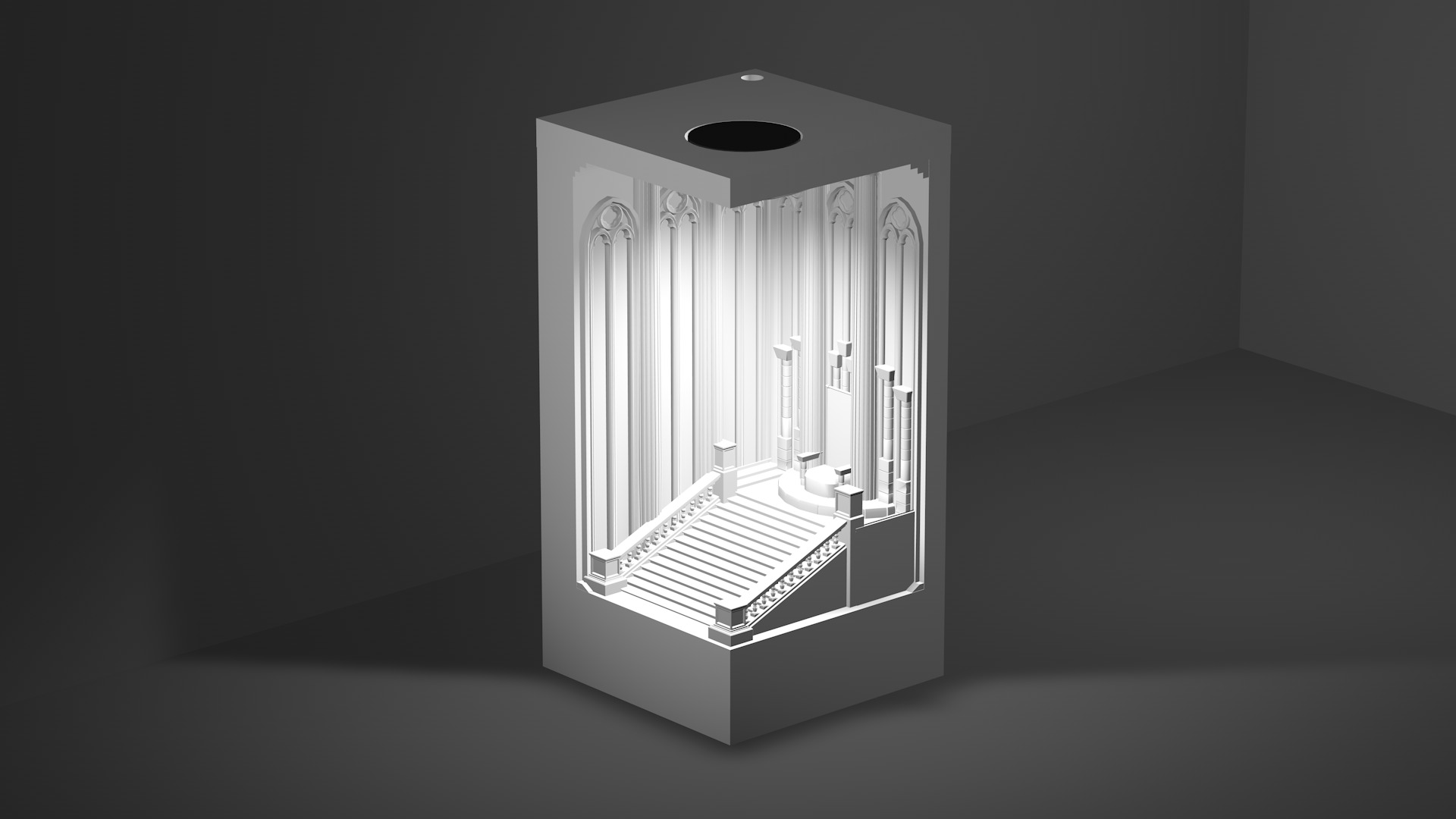 Table Lamp Miniature - For 3d print or concrete mold 3D print model_1