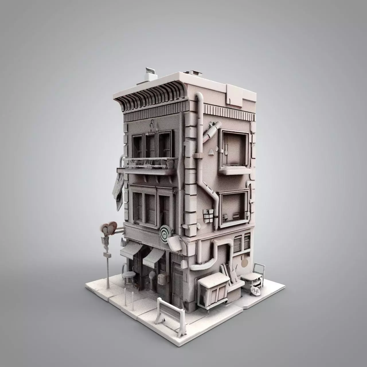 Shop buildings 3D print model_0