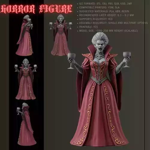 Elegant Empress of the Night 3D print model