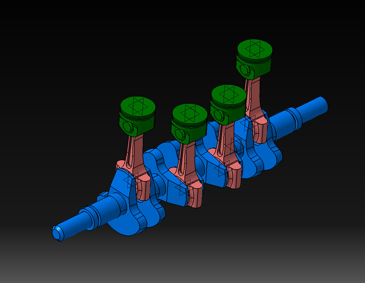 Four Stroke Engine CAD Model CATIA STEP IGES 3D Mechanical Part 3D print model_4