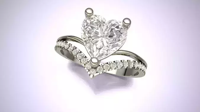 Heart Diamond Ring  3D print model