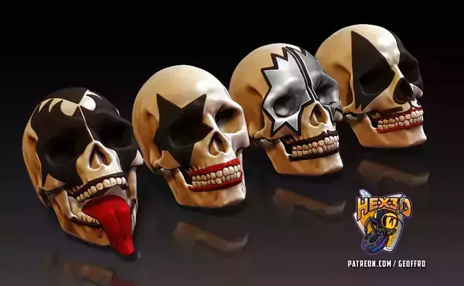 KISS Skulls Set 3D print model