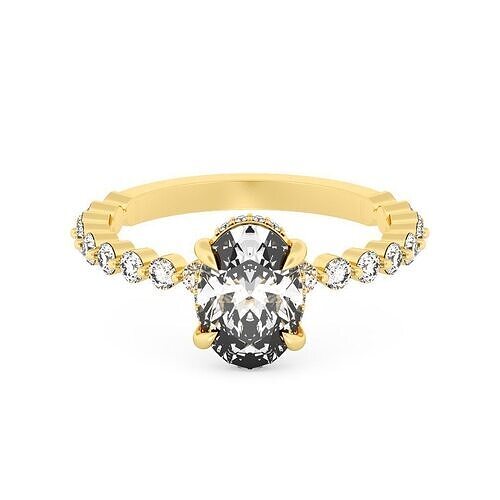 OVEL Cut Hidden Halo Engagement Ring 3D print model