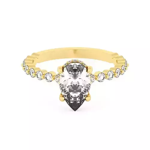 PEAR Cut Hidden Halo Engagement Ring