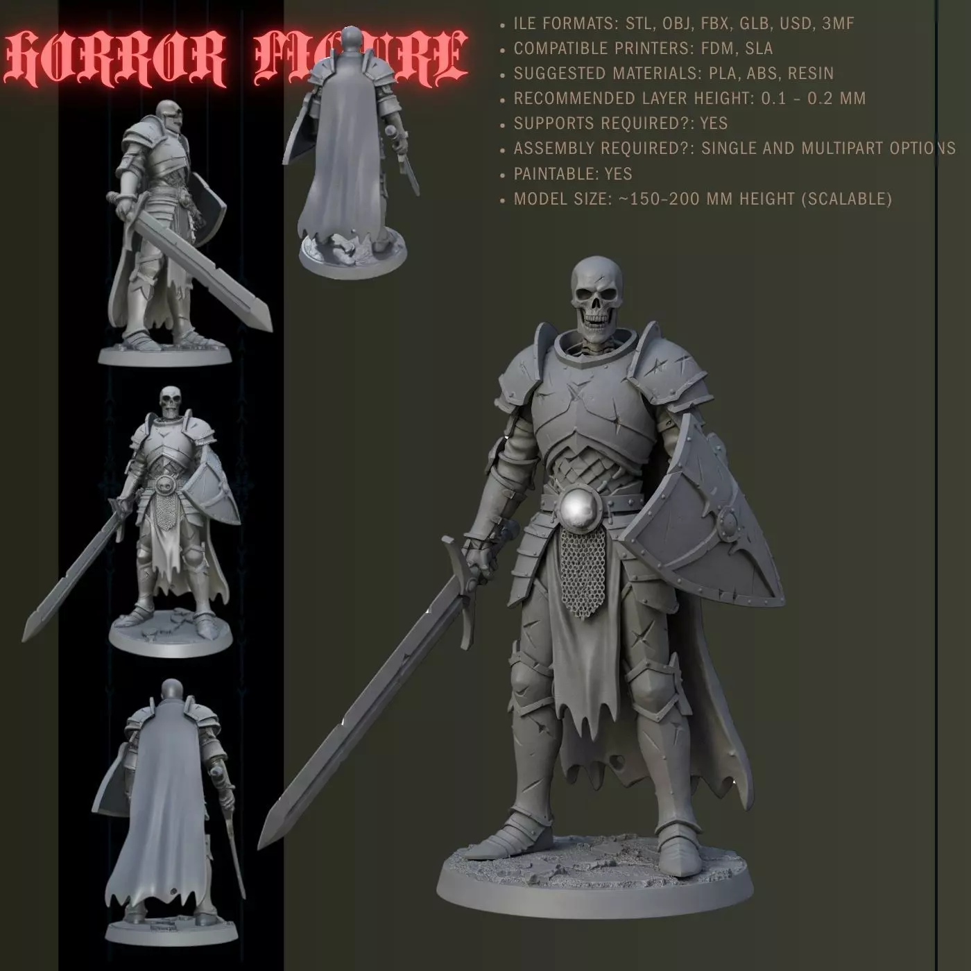 Armored Warrior of Death 3D print model