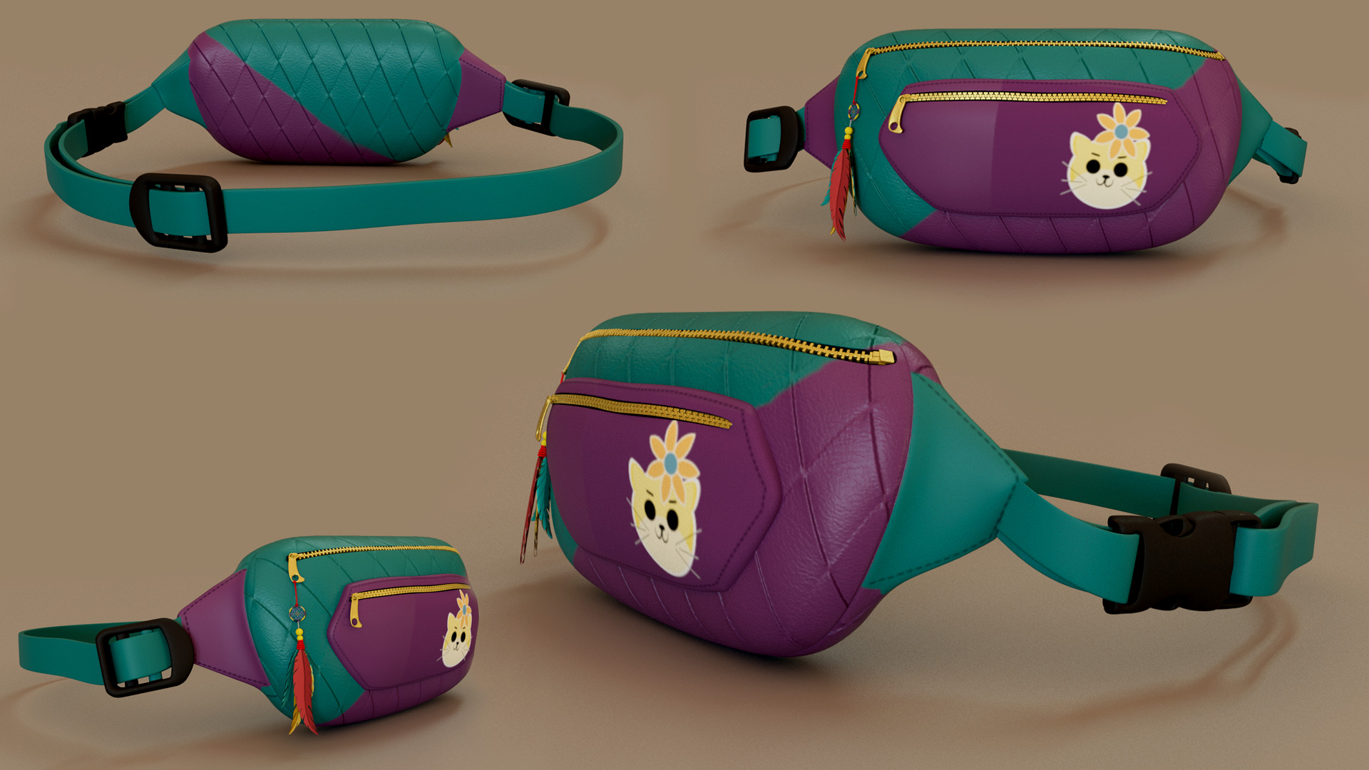 Ladies BAGS Low-poly 3D model_3
